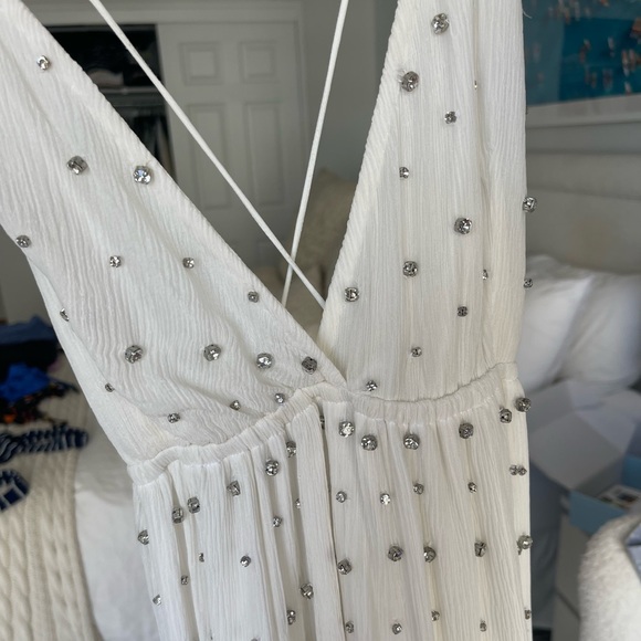 Retrofete Zadie white beaded long dress! NEVER WORN - Picture 4 of 6
